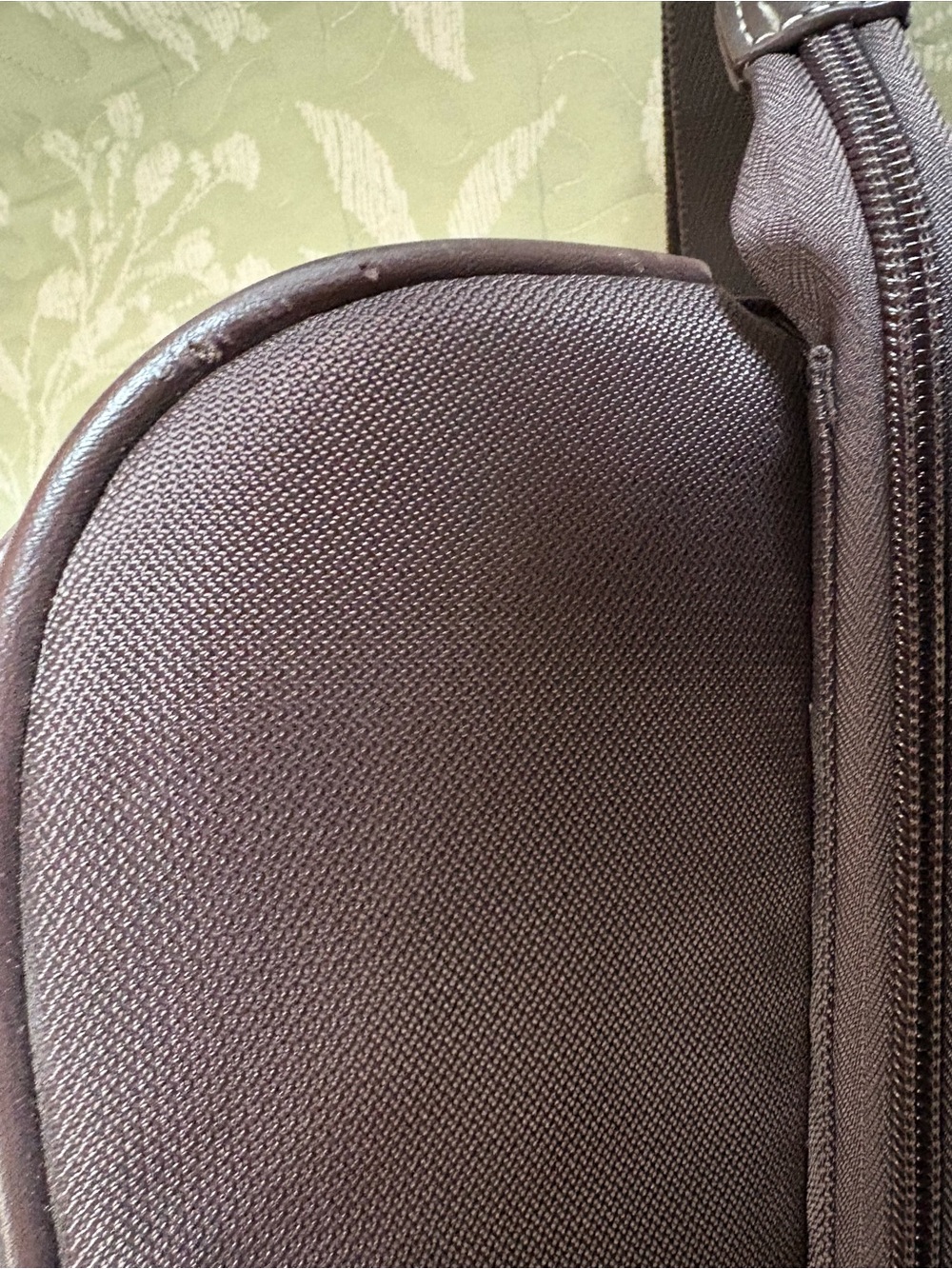 Chaps Brown Nylon Traveler Briefcase with Leather Trim - Picture 10 of 11
